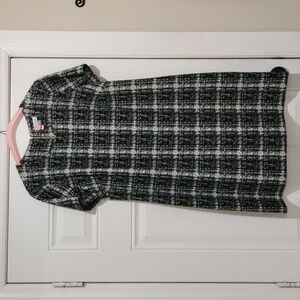 Calvin Klein Tweed Black, White, Classic  Dress Visible Gold Zip